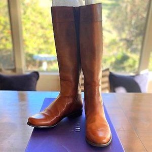 BRAND NEW (w/flaws) Stuart Weitzman Saddle Old West Brown Rider Riding Boots 8